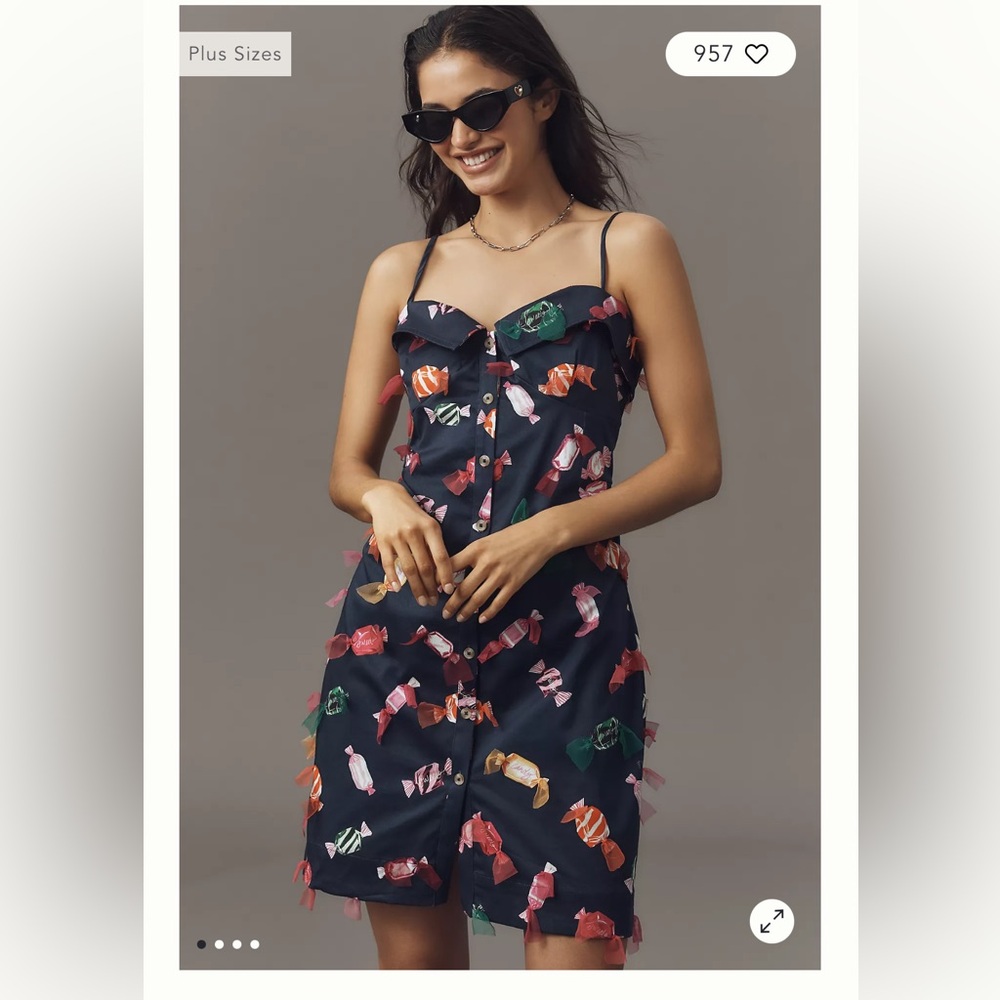 Maeve Printed Buttondown Mini Dress NWT